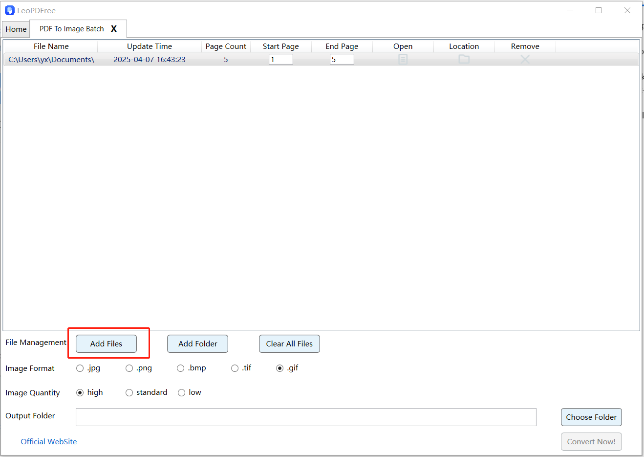 convert pdf to tiff step 2
