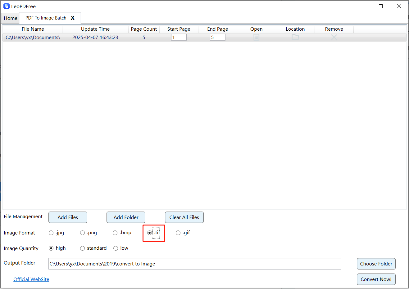 convert pdf to tiff step 3