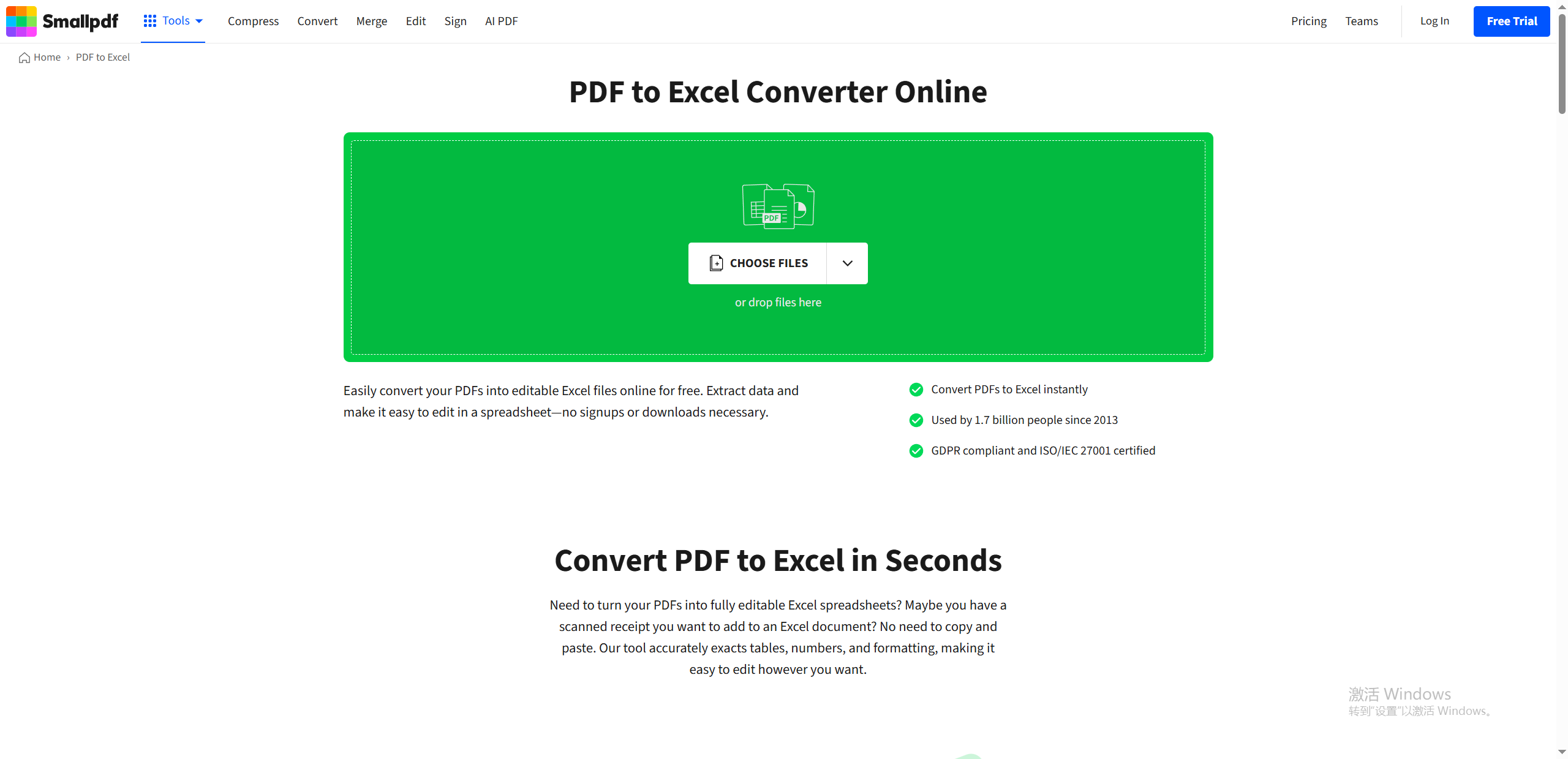 convert pdf to excel at freepdfconvert.com
