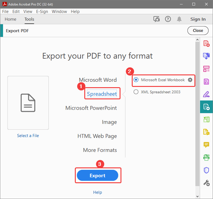 convert pdf to Excel at freepdfconvert.com