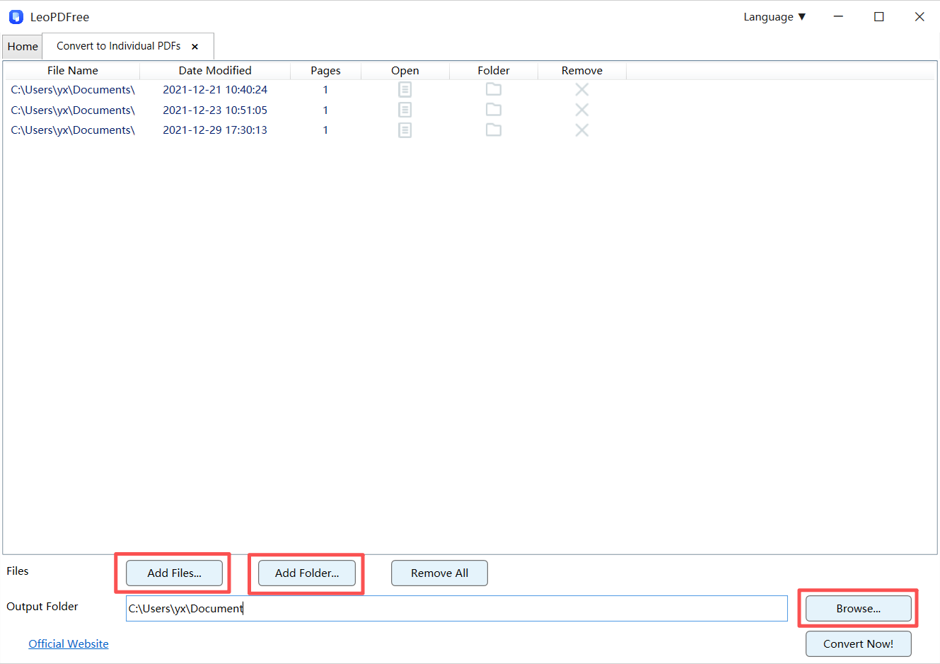 convert image to pdf using LeoPDF step 2