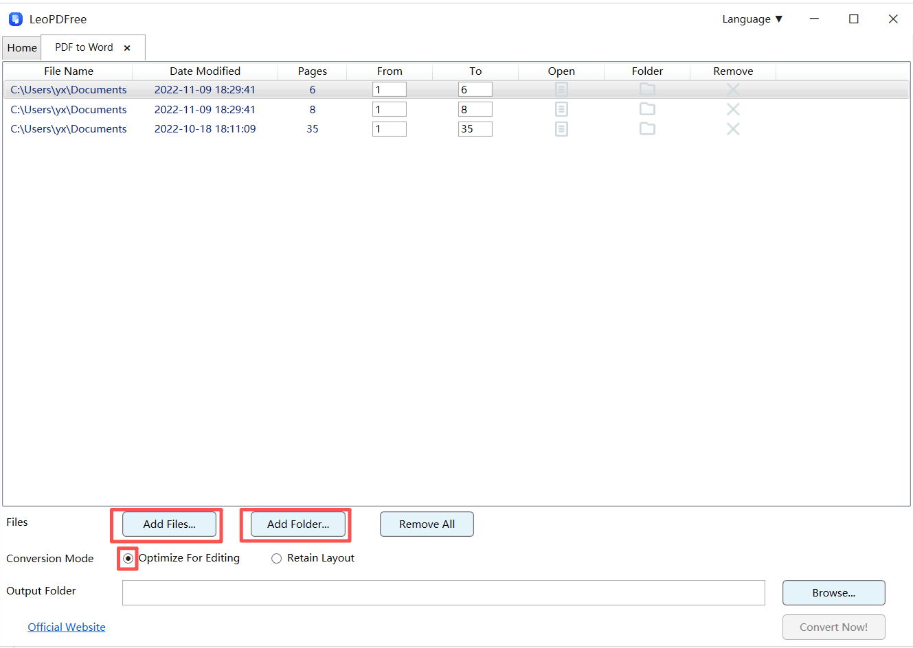 convert pdf to word step 2