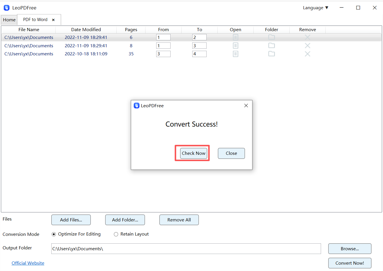 convert pdf to word step 4