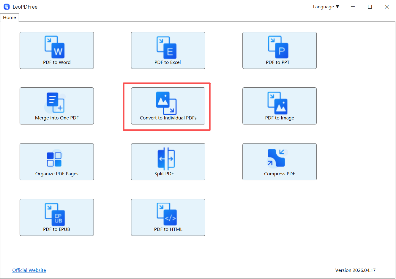 convert image to pdf using LeoPDF