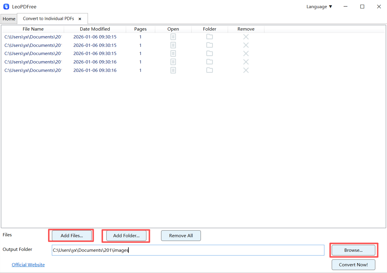convert image to pdf using LeoPDF step 2