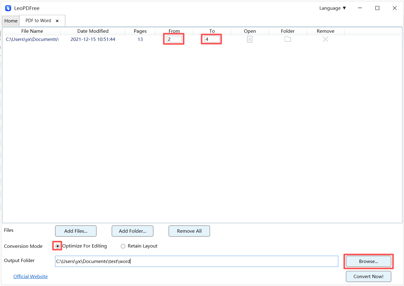 convert pdf to word step 3