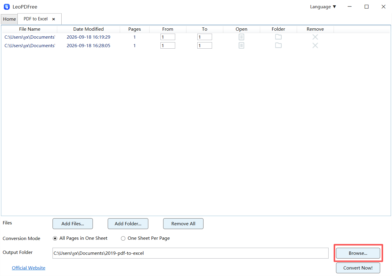 convert pdf to excel at freepdfconvert.com
