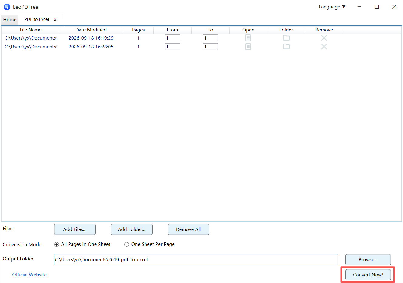 convert pdf to excel at freepdfconvert.com